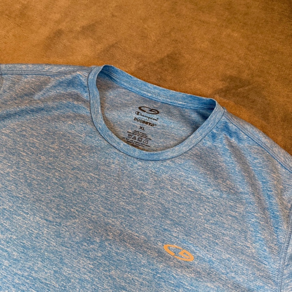 C9 Champion Duo Dry T Shirt Mens XL Blue Heathered Performance Activewear